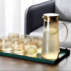 Heat-Resistant Borosilicate Glass Jug & Cup Set (Set of 5 or 7)