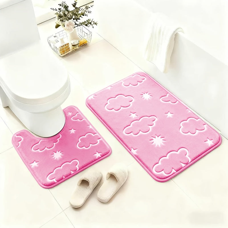 Glow-In-The-Dark & Anti-Slip Bathroom Mat Set (2-Piece)