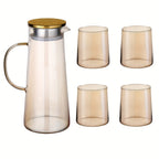 Heat-Resistant Borosilicate Glass Jug & Cup Set (Set of 5 or 7)