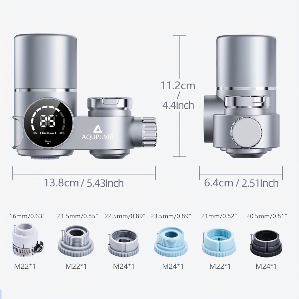 Dual-Head Switch & Digital Display Faucet Water Filter (264-Gallon Life)