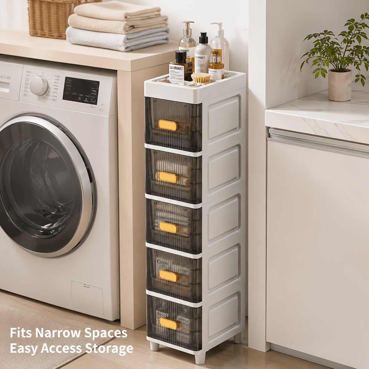 Space-Saving Waterproof Window-View Storage Cabinet (3–6-Tier)