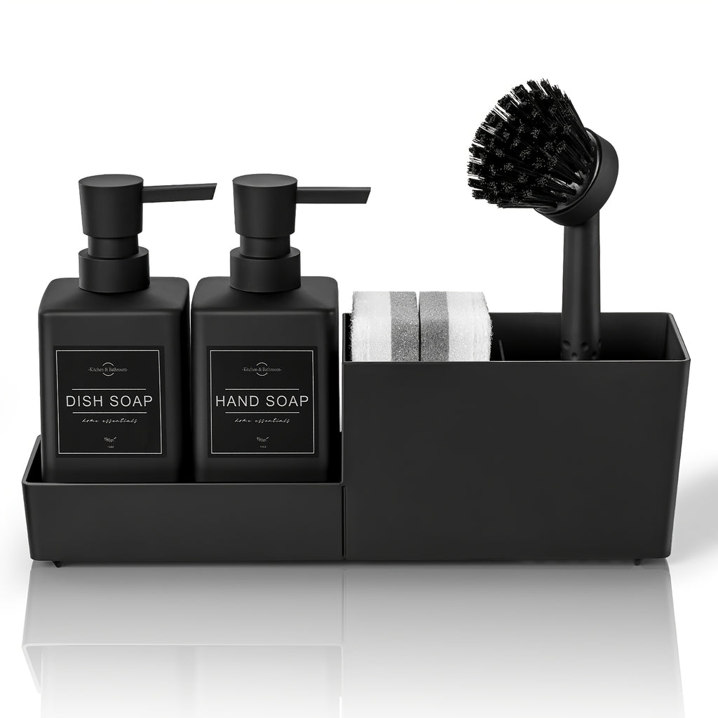 Dual Pump Countertop Soap Dispenser & Sponge Holder