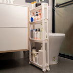 Slim Narrow-Slot Rolling Storage Cart (3–4 Tiers)