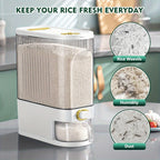 Large Capacity Airtight Rice Container (Measuring Cup & Time Markings)