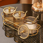 Compact 3-Canister Seasoning Set (With Rack & Spoons)