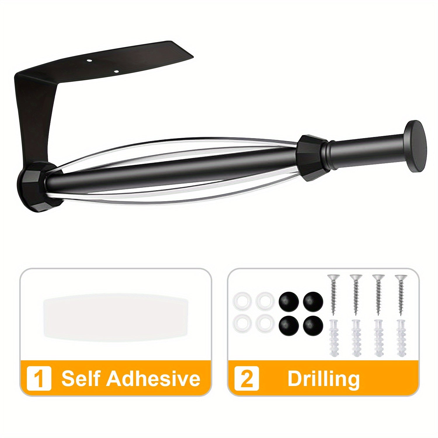 Single-Hand Soft-Damping Paper Towel Holder (Wall/Under-Cabinet Mount)