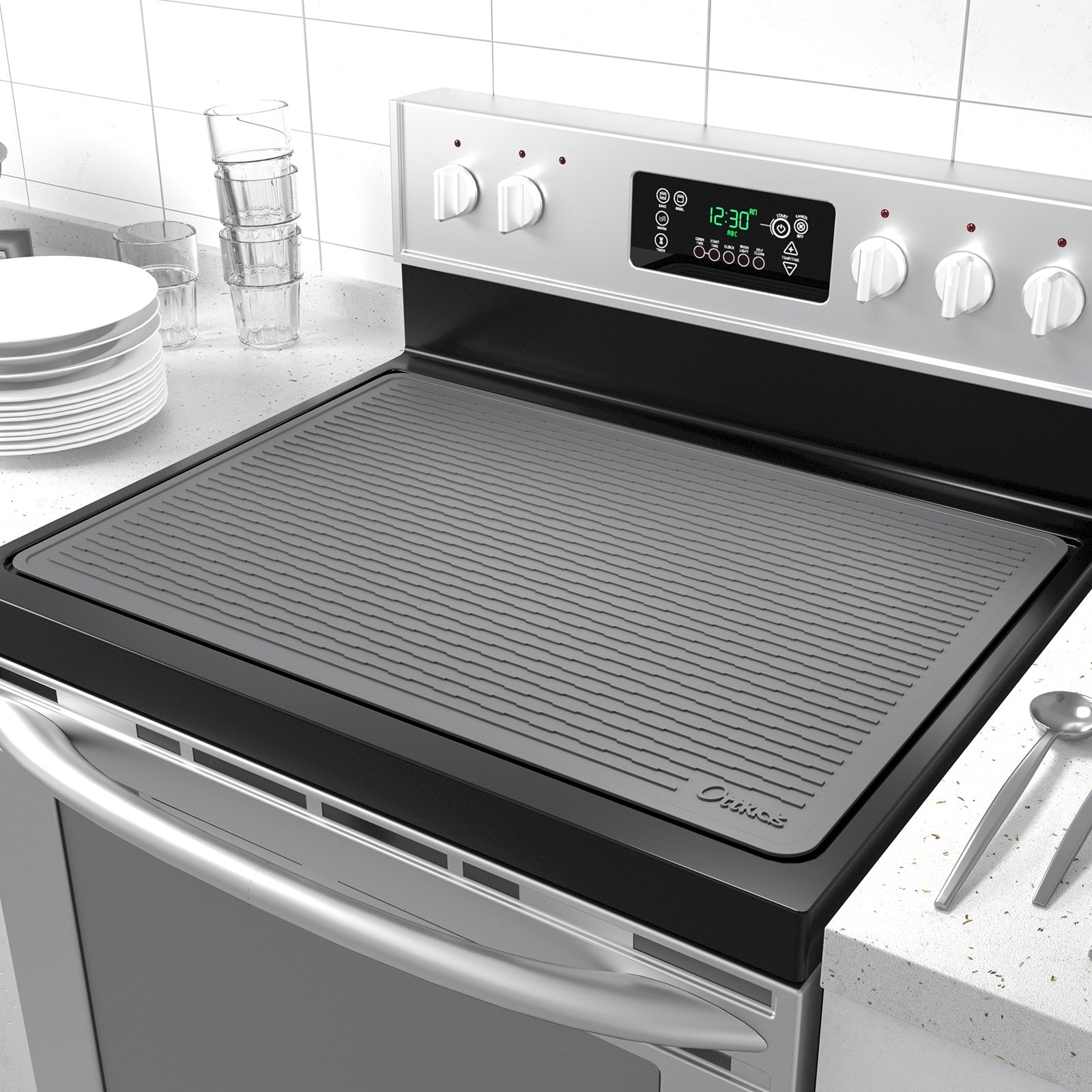 Thick Anti-Slip Silicone Stovetop Protector & Drying Mat (30x21 in)