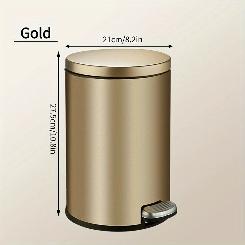 Polished Stainless Steel Step-On Waste Bin (9.5L)