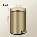 Polished Stainless Steel Step-On Waste Bin (9.5L)
