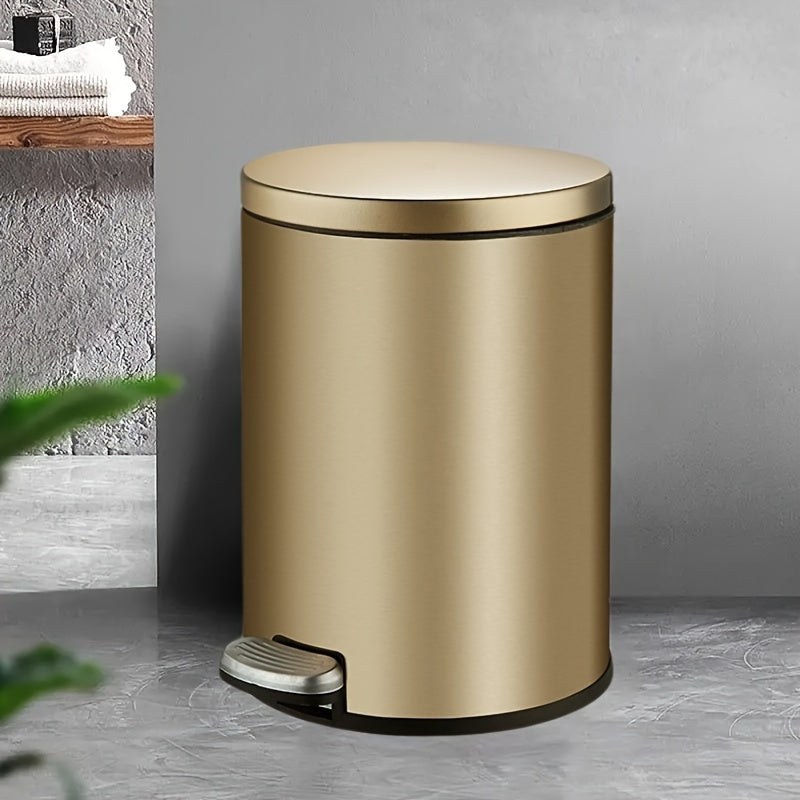 Polished Stainless Steel Step-On Waste Bin (9.5L)