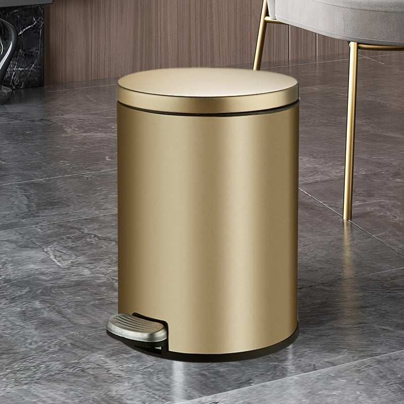 Polished Stainless Steel Step-On Waste Bin (9.5L)