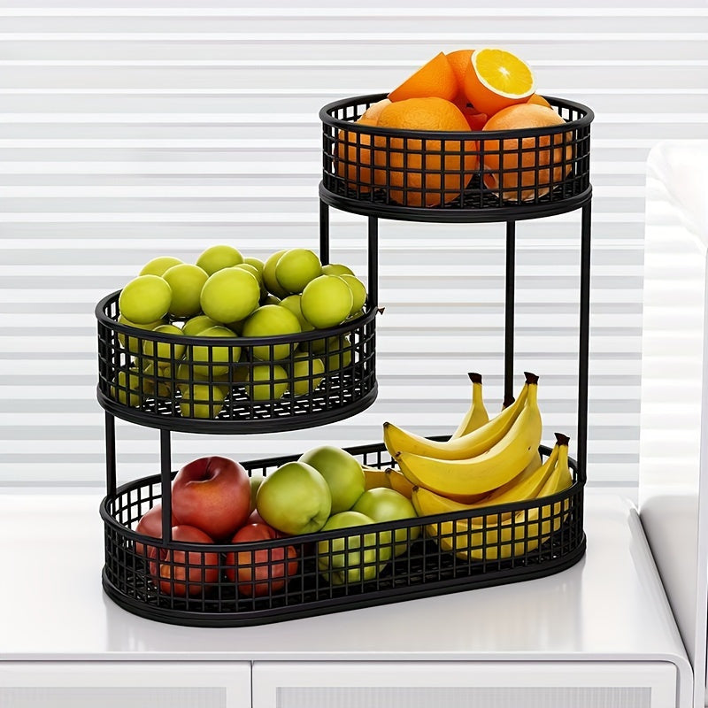 Cast Iron Multi-Tier Oval Fruit Basket
