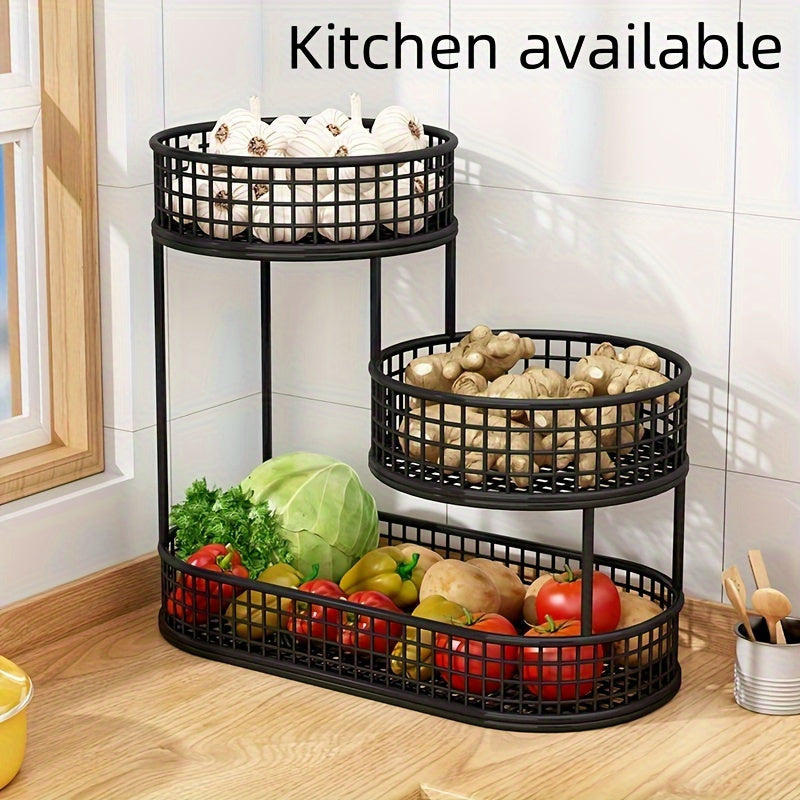 Cast Iron Multi-Tier Oval Fruit Basket
