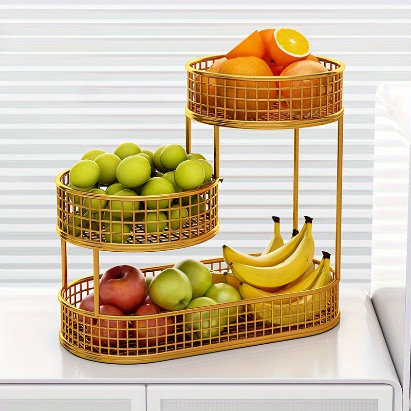 Cast Iron Multi-Tier Oval Fruit Basket