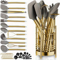 304 Stainless Steel & Food-Grade Silicone Kitchen Utensil Set (38-Piece)