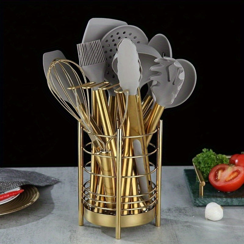 304 Stainless Steel & Food-Grade Silicone Kitchen Utensil Set (38-Piece)