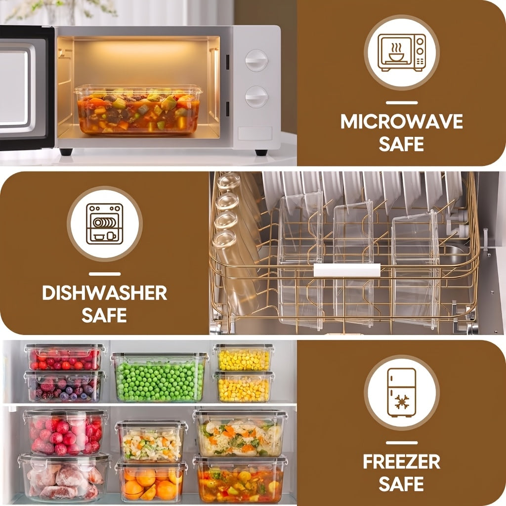 Airtight Latch & Microwave-Safe Food Storage Container Set (Set of 48)