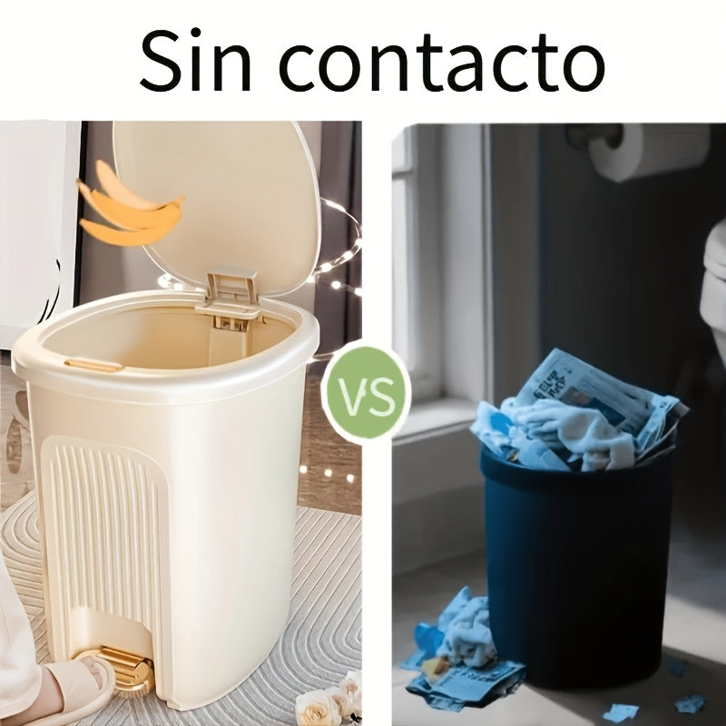 Hands-Free Dual-Opening Odor-Sealing Trash Bin (Multiple Sizes)