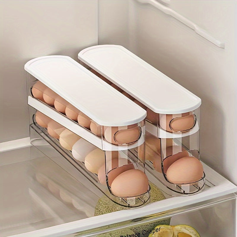 Space-Saving Double-Layer Egg Organizer (Transparent)
