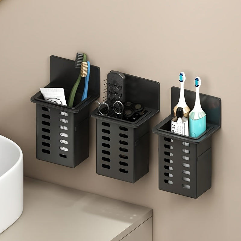 Wall-Mounted Space-Saving Toothbrush & Toothpaste Holder