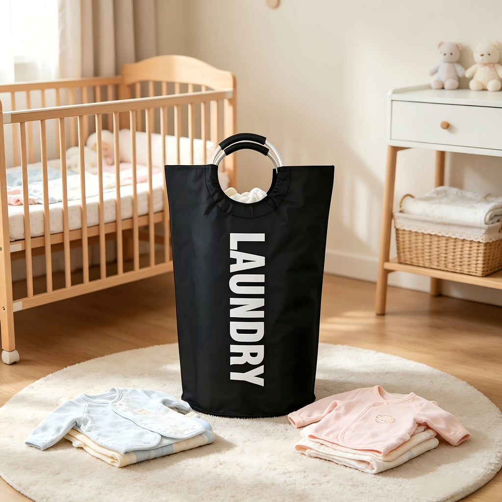 Extra Large Foldable Waterproof Laundry Hamper (Aluminum Loop Handle)
