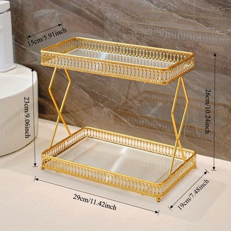 Polished Iron Geometric Storage Rack