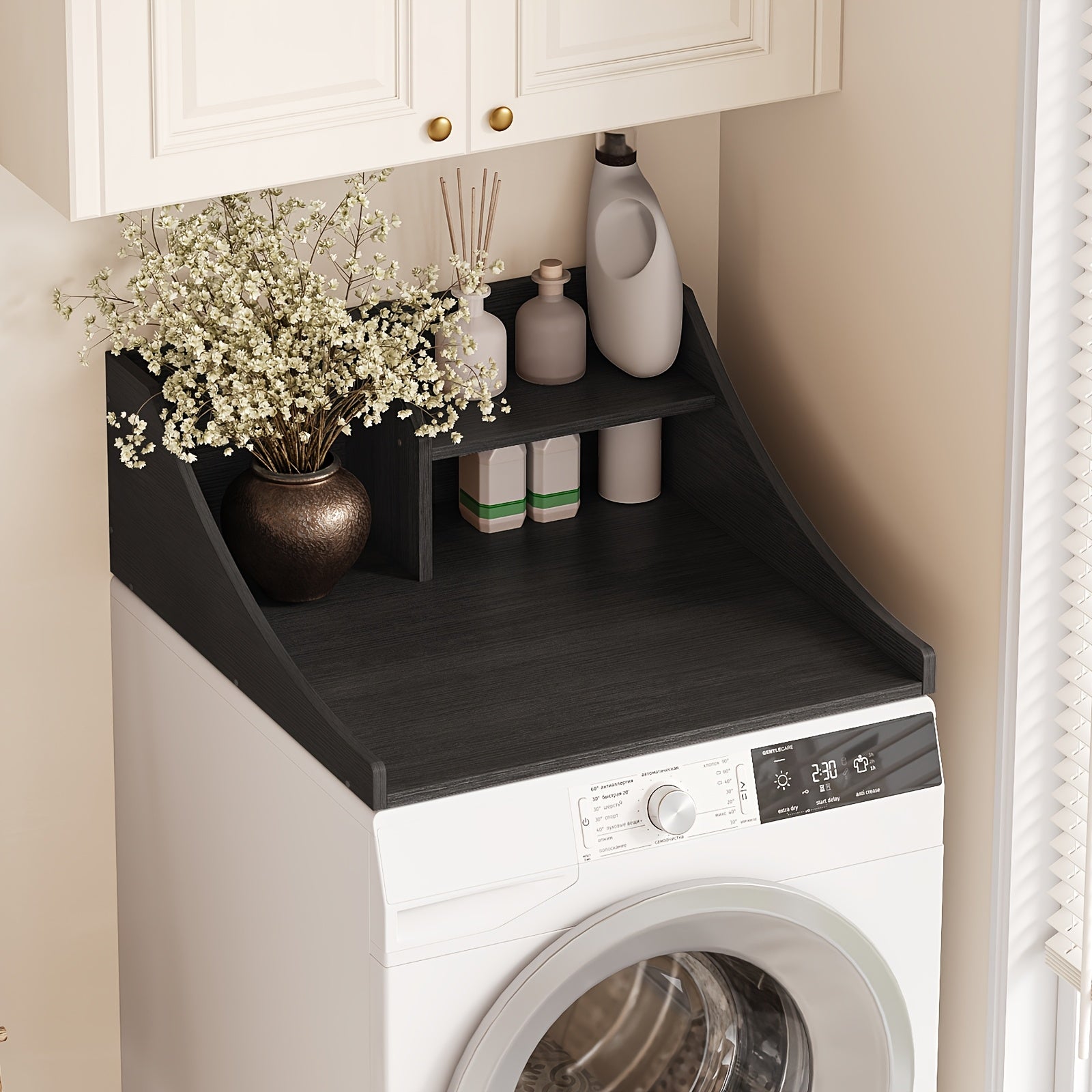 Space-Saving 29-Inch Wooden Laundry Shelf