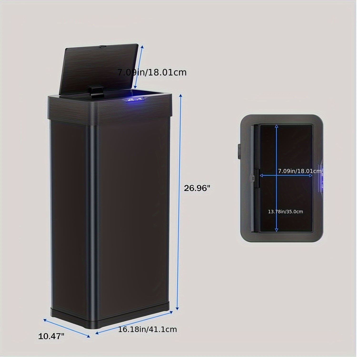Touchless Soft-Close Stainless Steel Trash Can (18.5 Gal)
