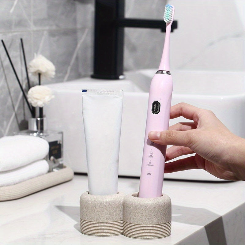Textured Resin Multi-Compartment Toothbrush Holder