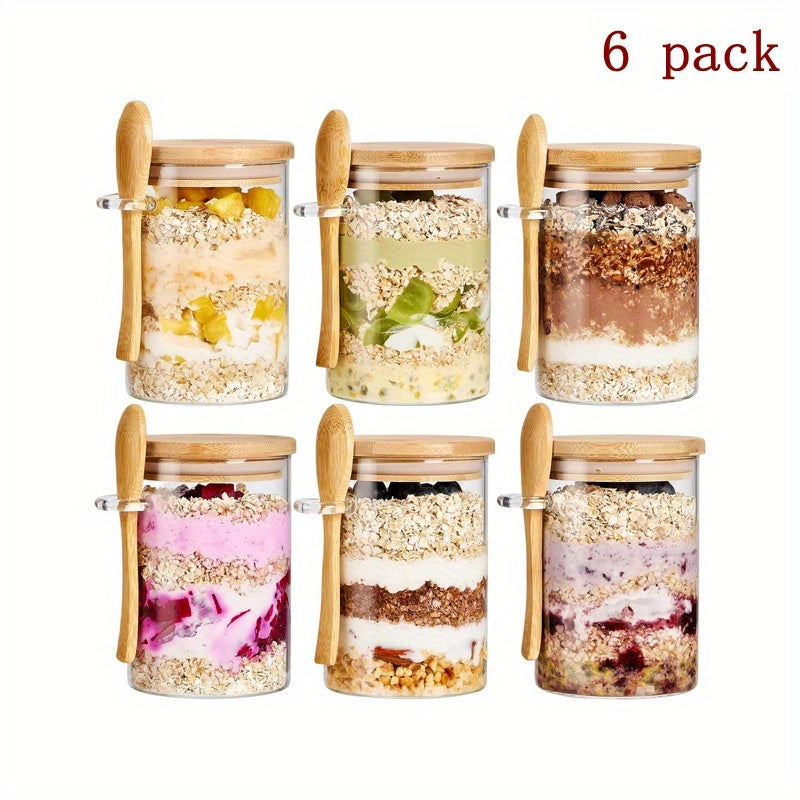Microwave-Safe Glass Overnight Oats Jar (500ml)