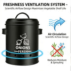 Ventilated Flip-Top Iron Vegetable Storage Jars (Set of 3)