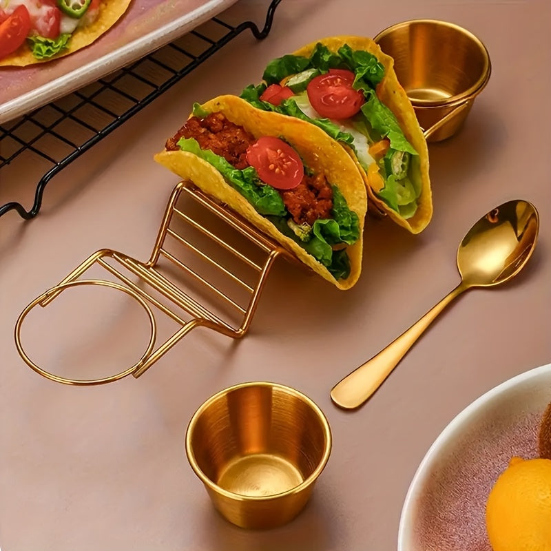 Gold 410 Stainless Steel Taco Serving Set (6-Piece)