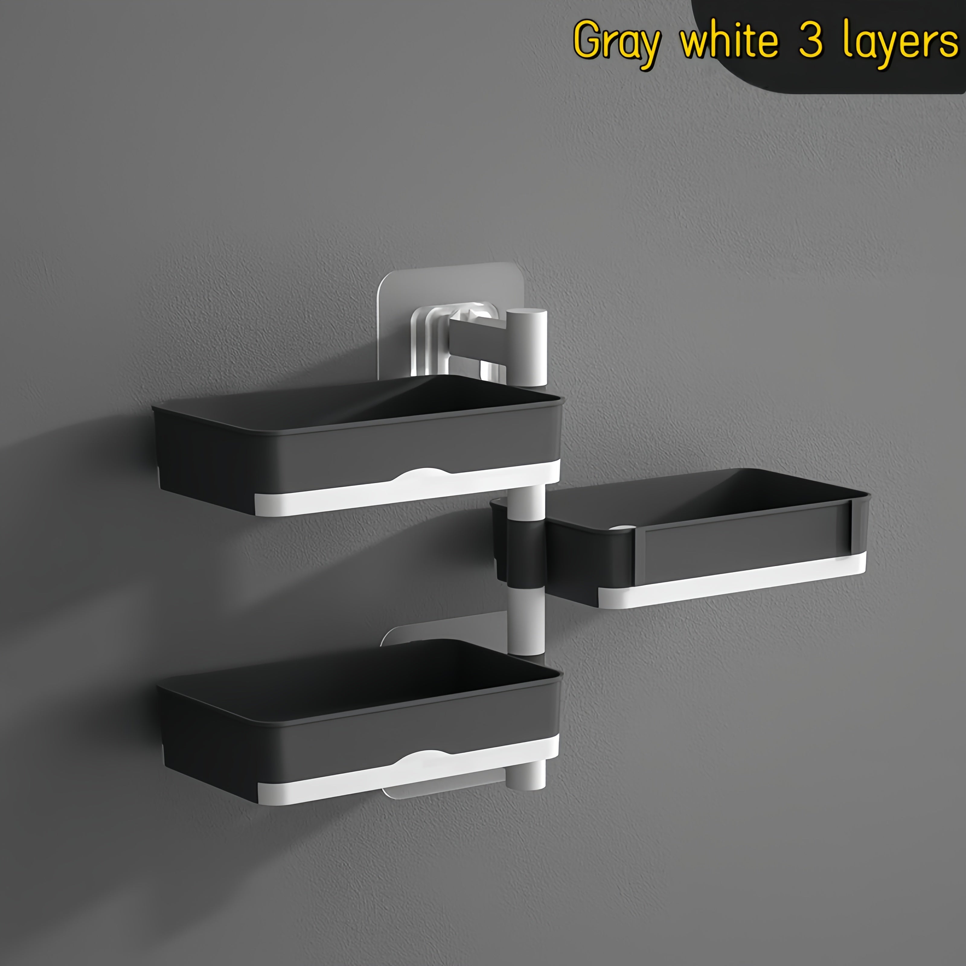 No-Drill 180° Rotating Quick-Drain Soap Organizer