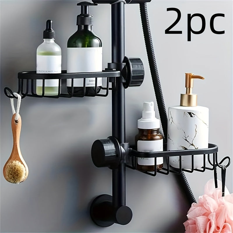 Space-Saving Corrosion-Resistant Hanging Shower Rack (Set of 2)