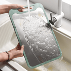 201-Grade Stainless Steel Non-Slip Cutting Board (Grinding Groove)