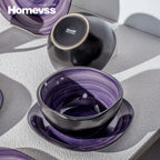 Hand-Brushed Square Stoneware Dinnerware Set (16-Piece)
