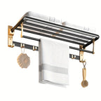 Space-Saving Aluminum Wall-Mounted Shelf & Towel Rack (3-Piece Set)