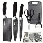 420 Stainless Steel Non-Stick Knife Set (6-Piece With Cutting Board)