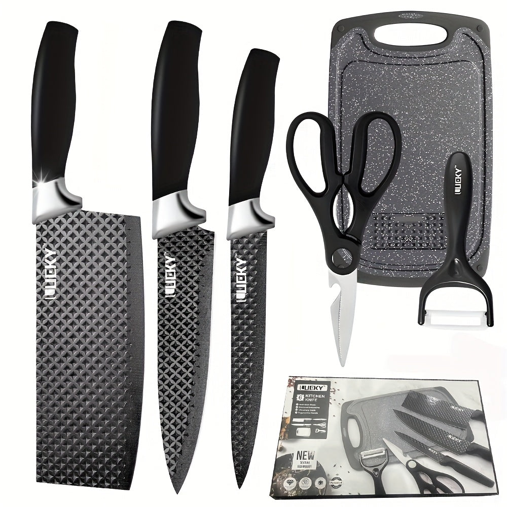 420 Stainless Steel Non-Stick Knife Set (6-Piece With Cutting Board)