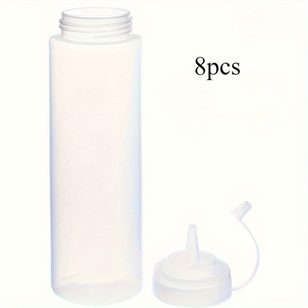 Clear Plastic Precision Nozzle Squeeze Bottles (Set of 8)