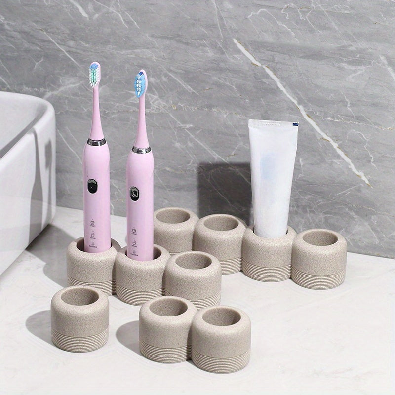 Textured Resin Multi-Compartment Toothbrush Holder