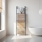 Space-Saving Freestanding Metal Blanket Ladder (4-Tier)