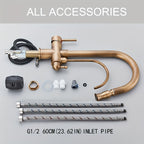 Brushed Brass 3-in-1 Pull-Out Kitchen Faucet (Single-Hole)