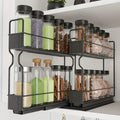 Powder-Coated Metal Slide-Out Spice Rack Organizer (2-Tier)