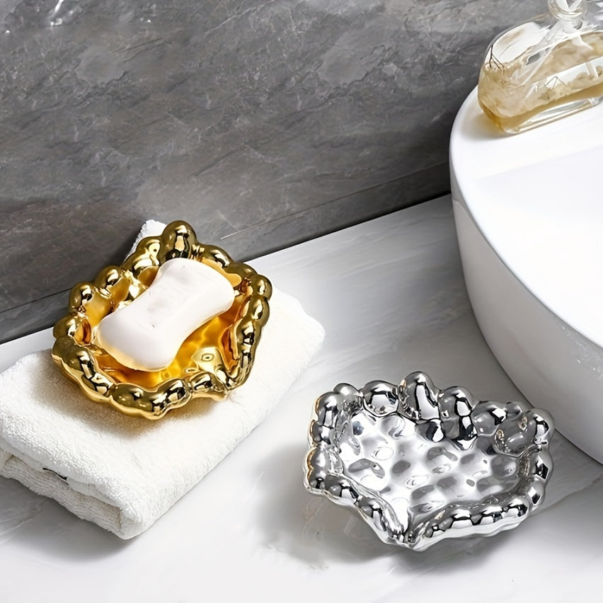 Electroplated Non-Slip Oval Soap Dish