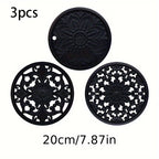 Heat-Resistant Non-Slip Silicone Trivet Set (3-Piece)