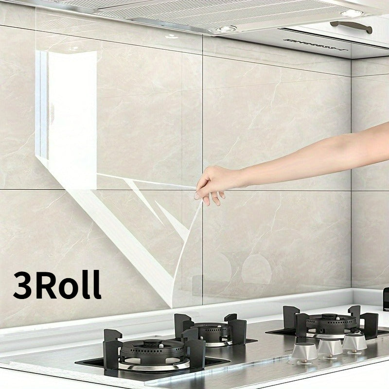 Heat-Resistant Transparent Self-Adhesive Backsplash Film (3 Rolls)