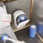 Hygienic Auto-Open/Close Wall-Mounted Toilet Brush Set (6 Replaceable Heads)