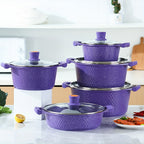 Stone-Coated Nonstick Aluminum Cookware Set (10-Piece)