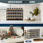 28-Jar Cast Iron Spice Rack (Wall-Mountable, 386 Labels)